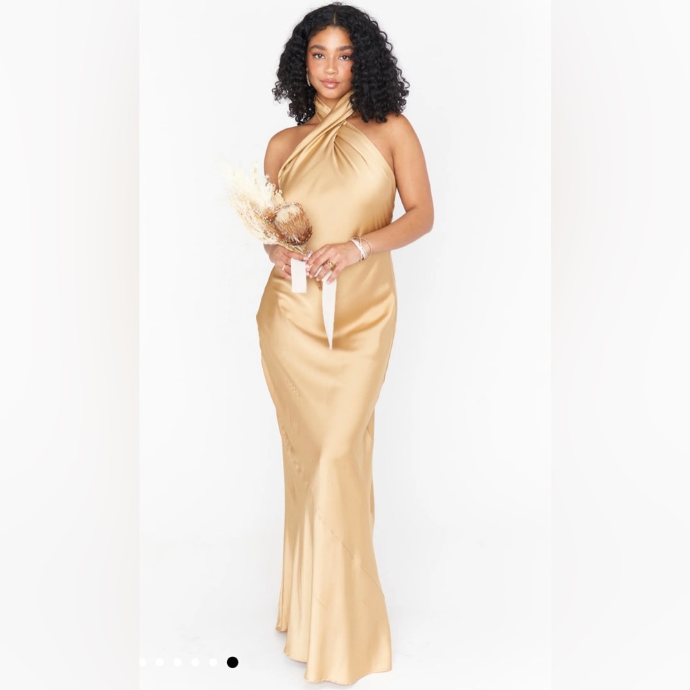Show me your MuMu Jasmine maxi dress in champagne luxe satin size M
